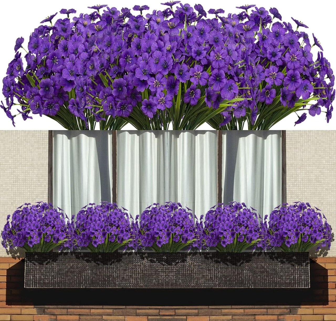 15 Bundles Artificial Flowers Fake Silk Flowers Outdoor UV Resistant Faux Flowers
